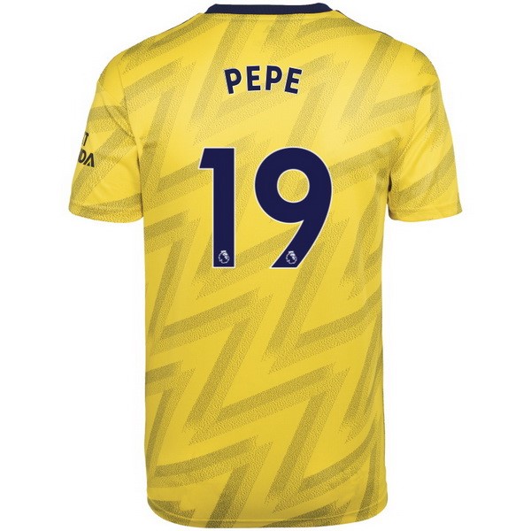 Camiseta Arsenal NO.19 Pepe Replica Segunda Ropa 2019/20 Amarillo